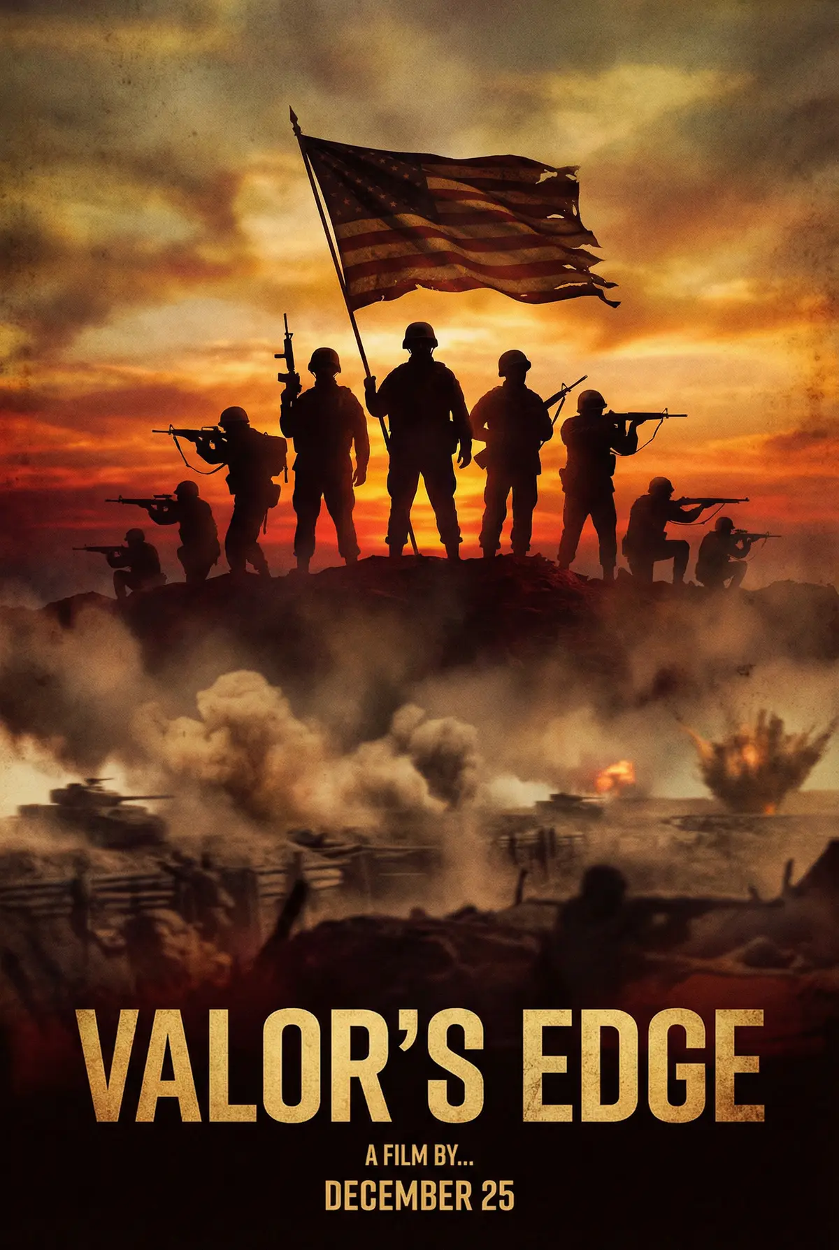 铃木一彻 出品战争史诗片《铁血意志》电影海报